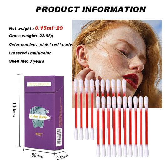 20pcs Cigarette box cotton swab lipstick Disposable