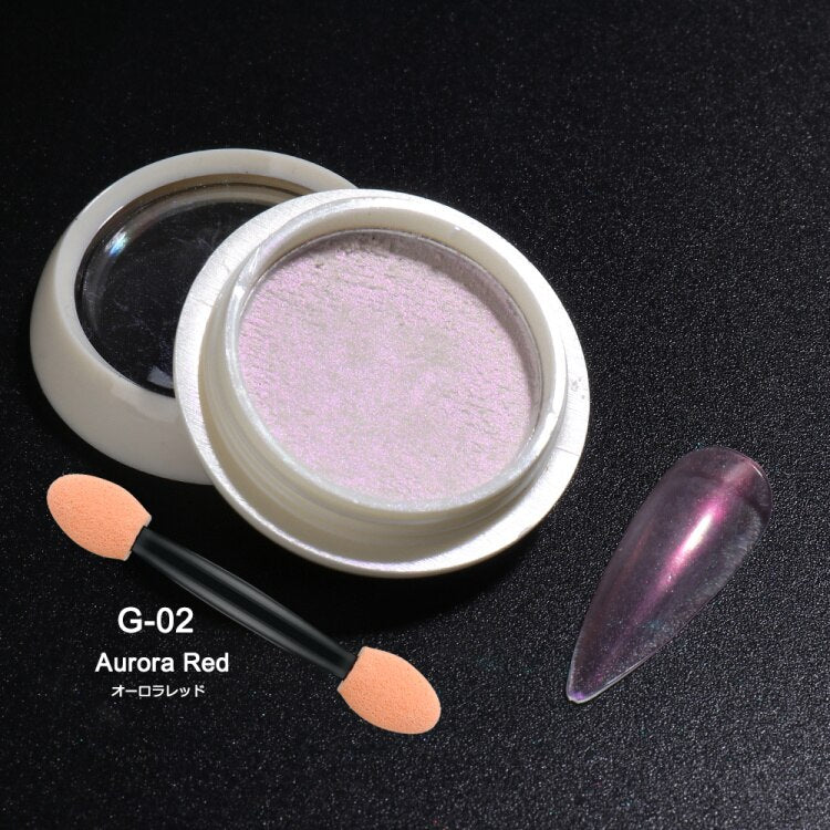 Neon Pigment Yellow Green Orange Rubbing Nail