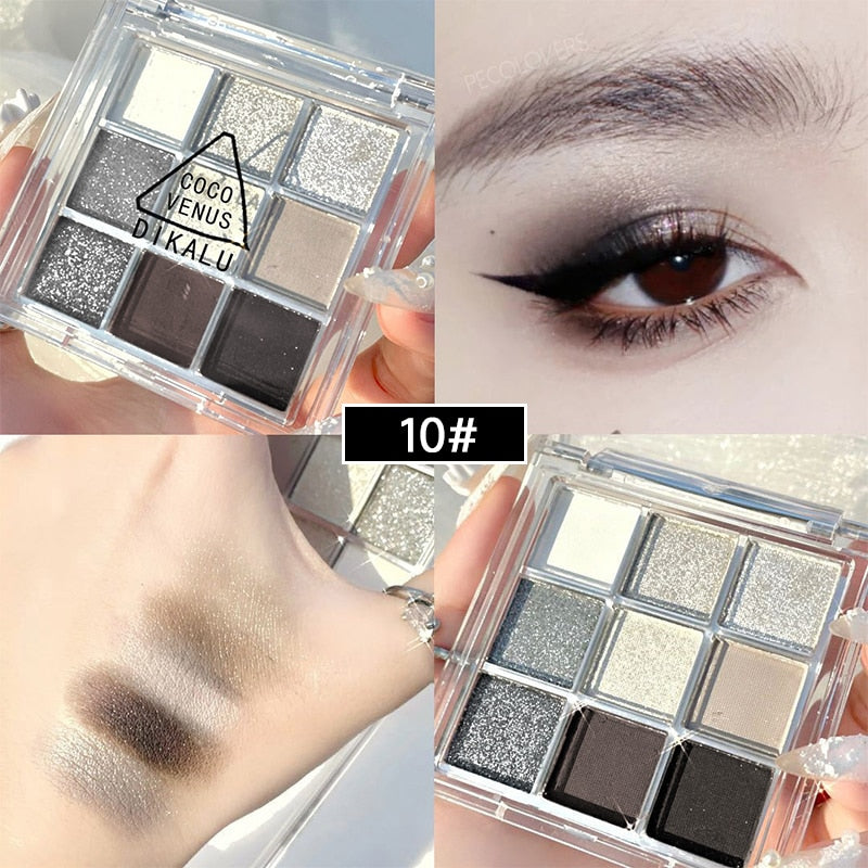 9 Colors Eyeshadow Palette Waterproof Korean Makeup