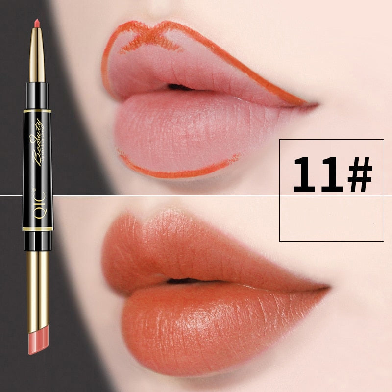 2 IN 1 Lip Liner Waterproof Matte Lipstick