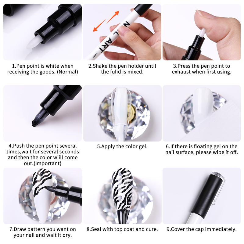 1 Pc Waterproof Nail Art Graffiti Pen