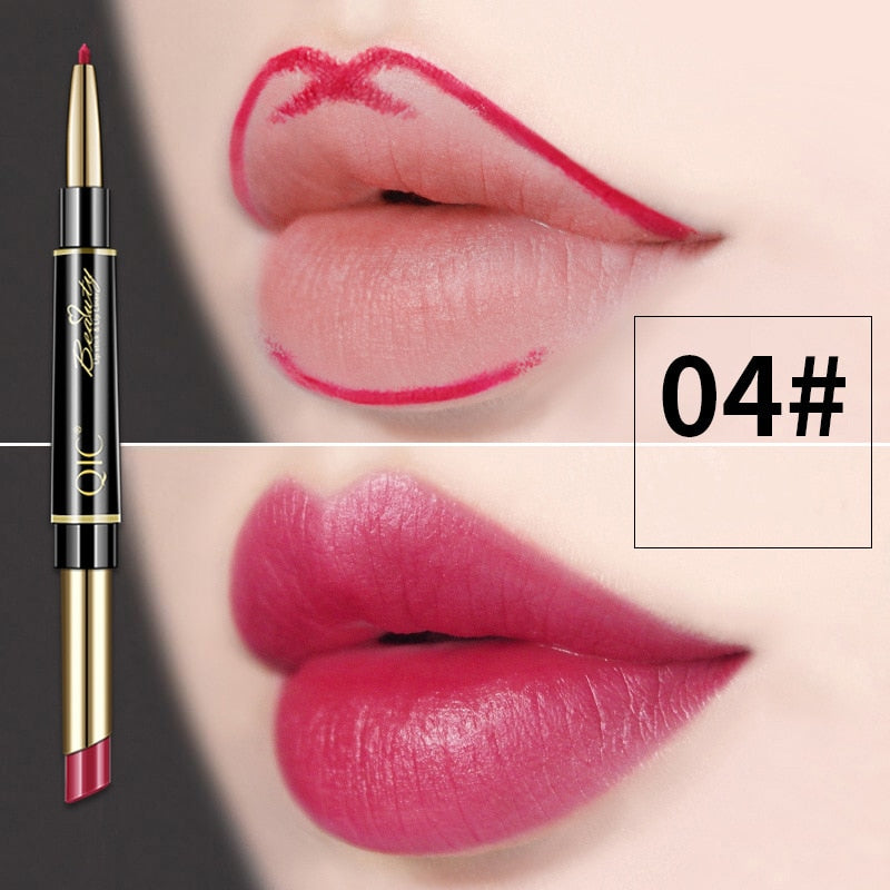 2 IN 1 Lip Liner Waterproof Matte Lipstick