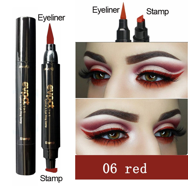 2 In1 Liquid Glitter Eyeliner Stamp Thin  Eyes