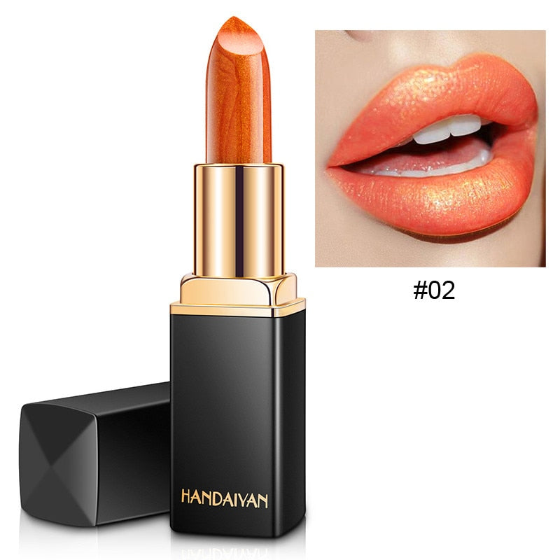 9 Colors Waterproof Nude Pink Glitter Lipstick Makeup
