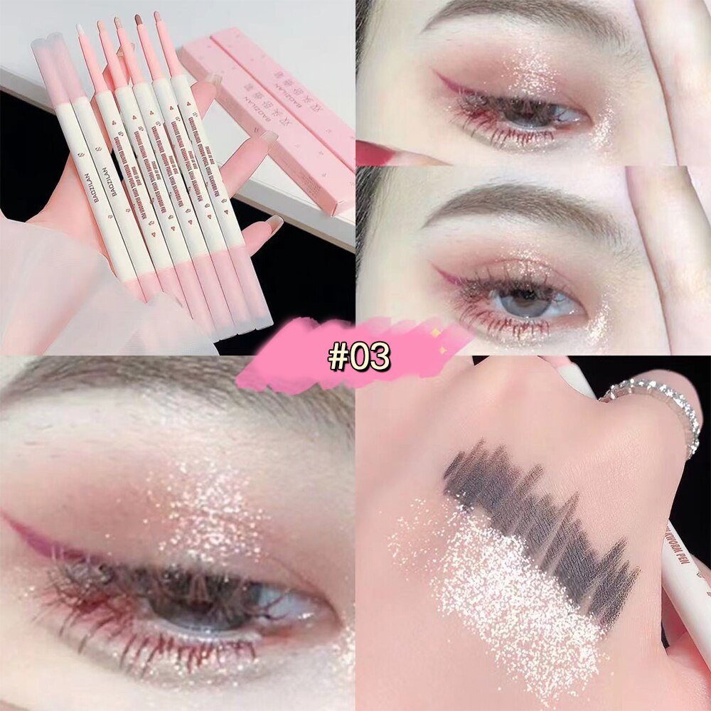 Matte Glitter Lying Silkworm Highlighter Pen