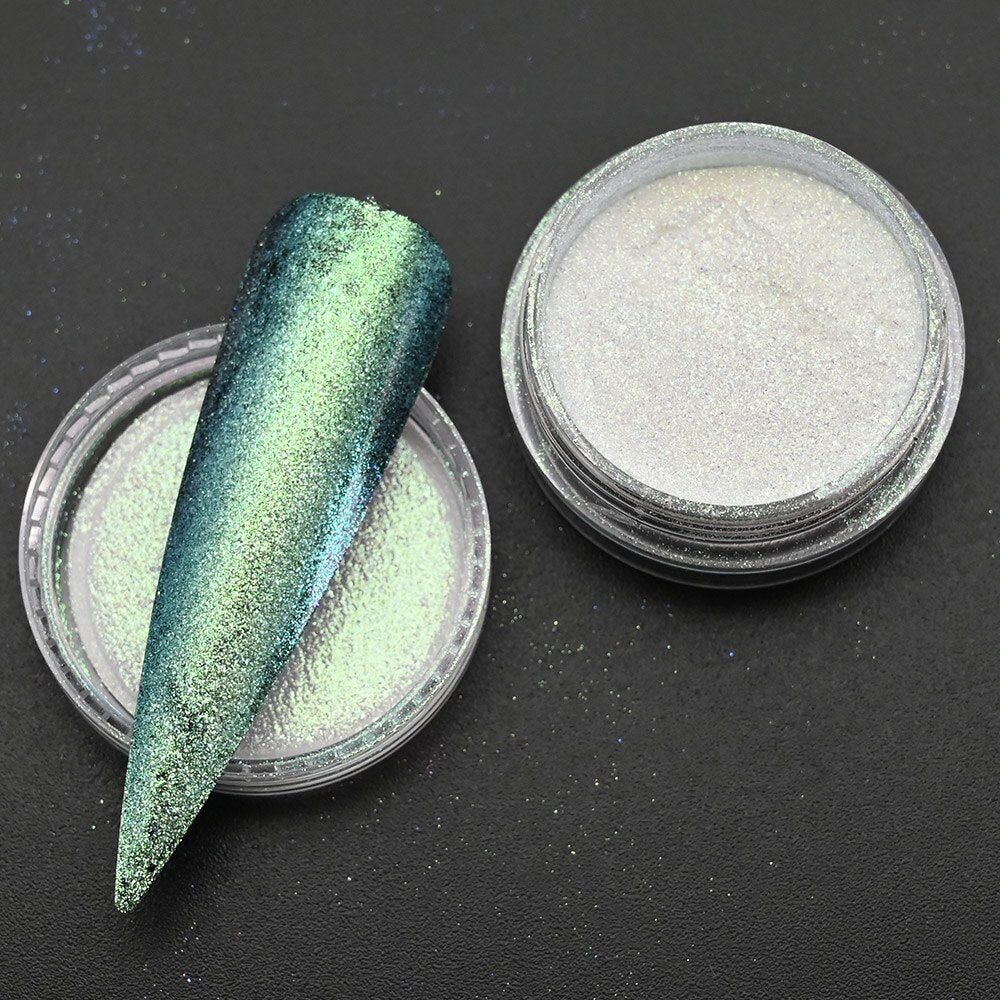Holographic Powder Laser  Magic Mirror Glitter Rub Dust  Nail