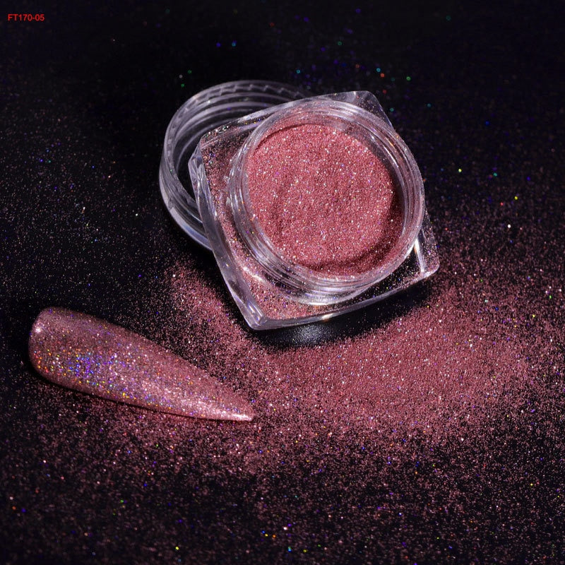 Holographic Powder Laser  Magic Mirror Glitter Rub Dust  Nail