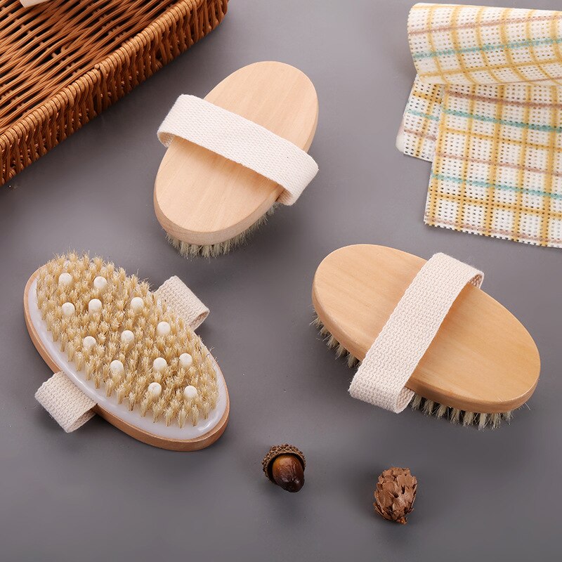 Wet Dry Skin Body Natural Bristle Brush