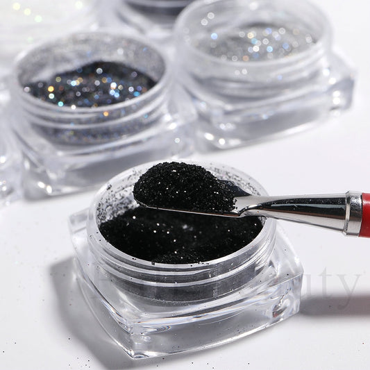 Glitter Sandy Sugar Powder Black White Silver Grainy Shinning Sequins