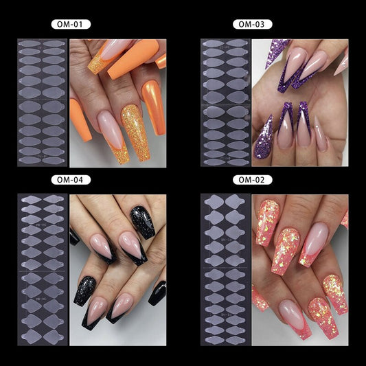 24pcs NEW Silicone Nail Form Extension Tips Sticker