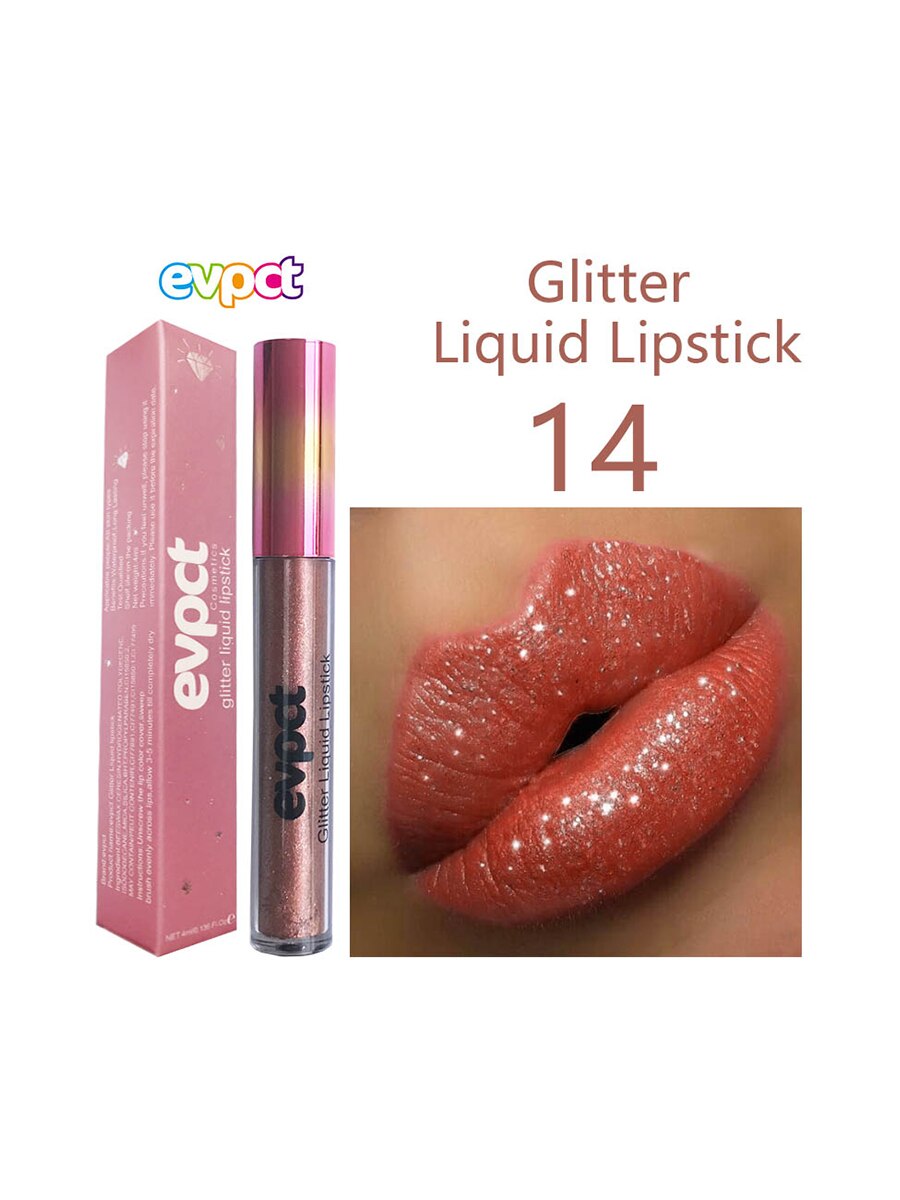 1PC Glitter Diamond Liquid Waterproof Lipstick
