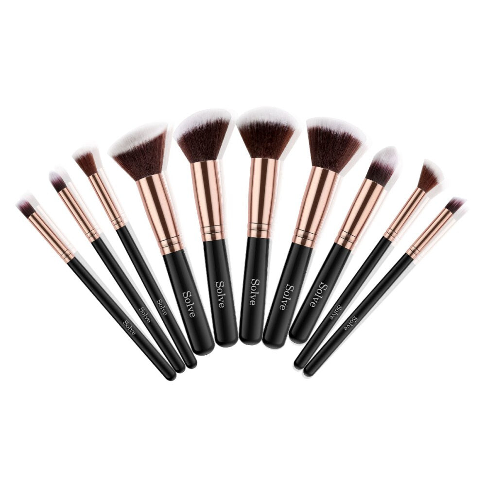 10Pcs Makeup Brushes Tools For Cosmetics Foundation