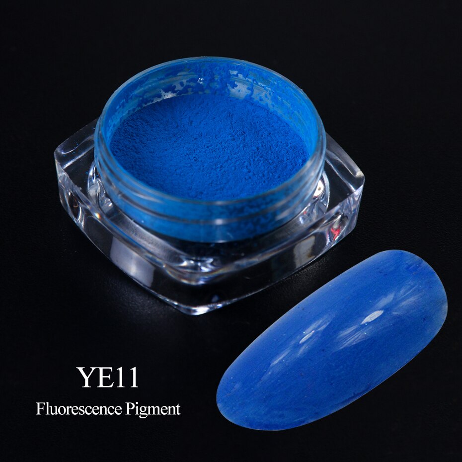 Neon Pigment Yellow Green Orange Rubbing Nail