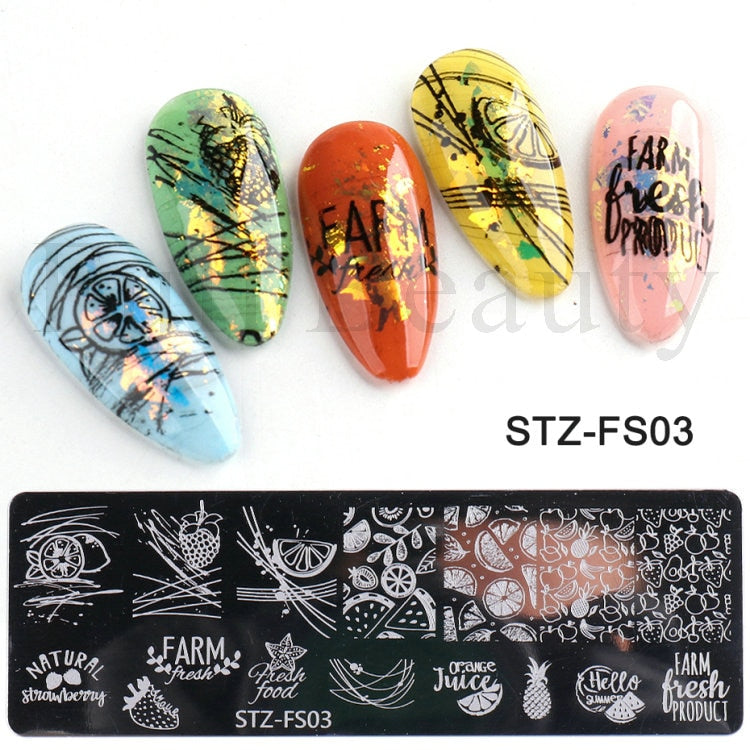 French Art Stamping Wave Flower Love Lace Stamp Nail