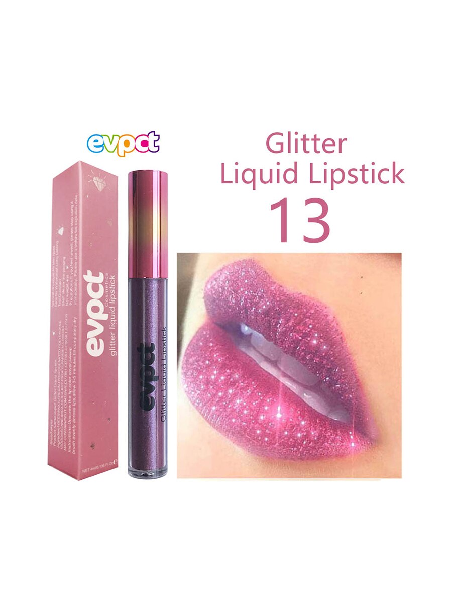 1PC Glitter Diamond Liquid Waterproof Lipstick