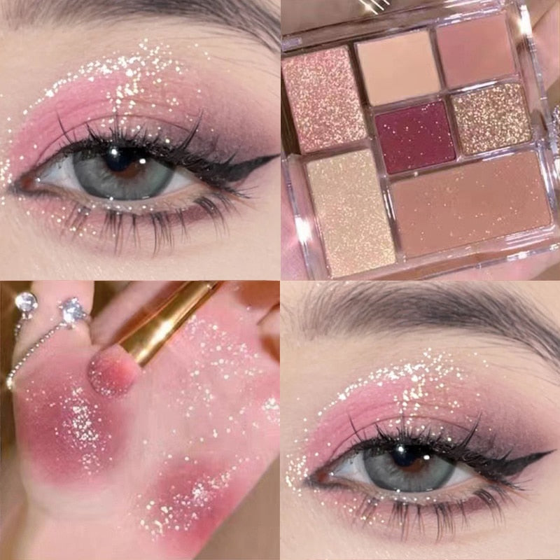 Rose Pink Color Eyeshadow Palette Pearly