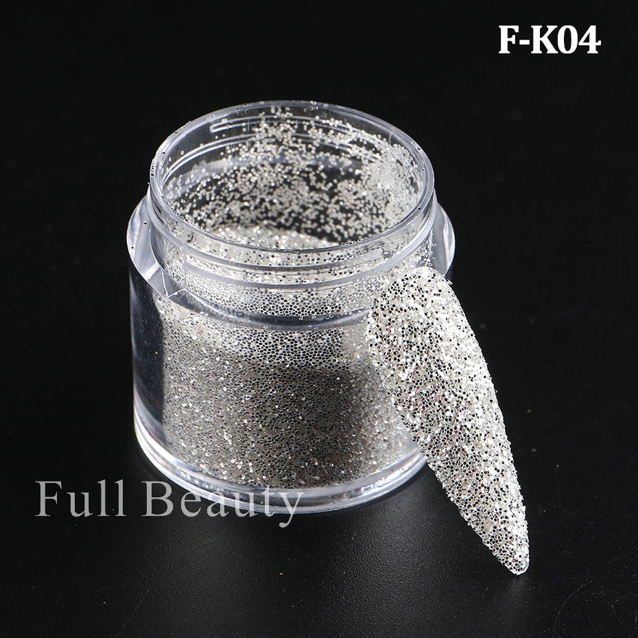 Shiny Glitter Sugar Sand Nails 3D Acrylic Flowers White