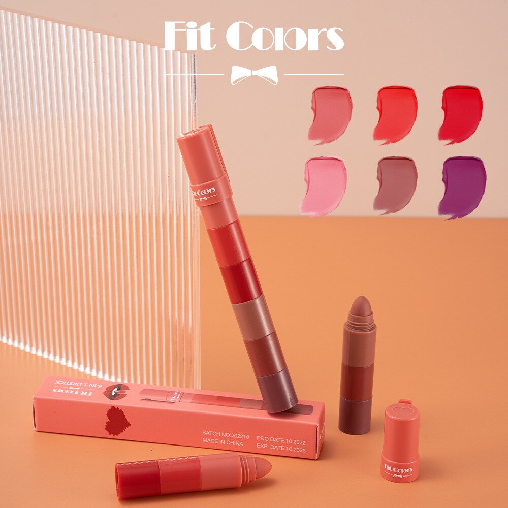 6pc/set Mini Lipstick Set Hot Color Collection