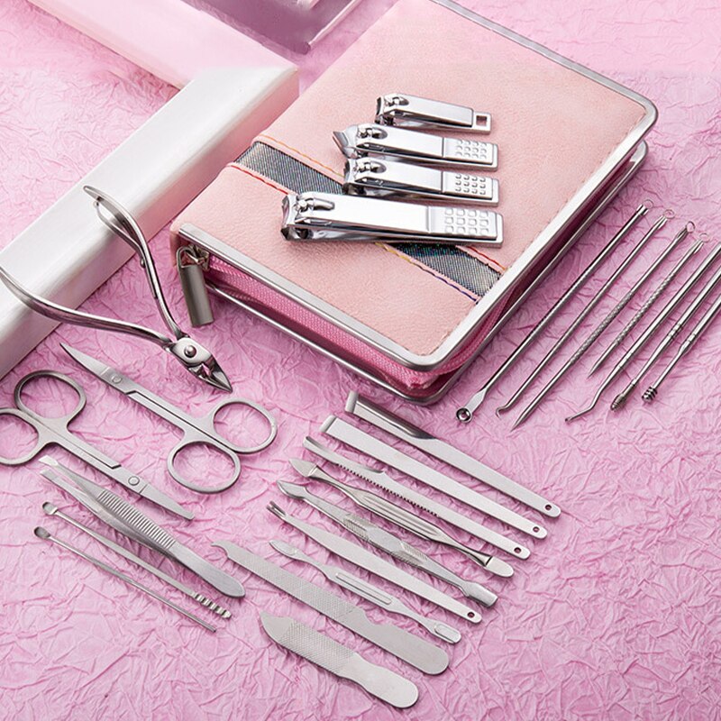 26Pcs/Set Stainless Steel Nail Clipper Pedicure Tool