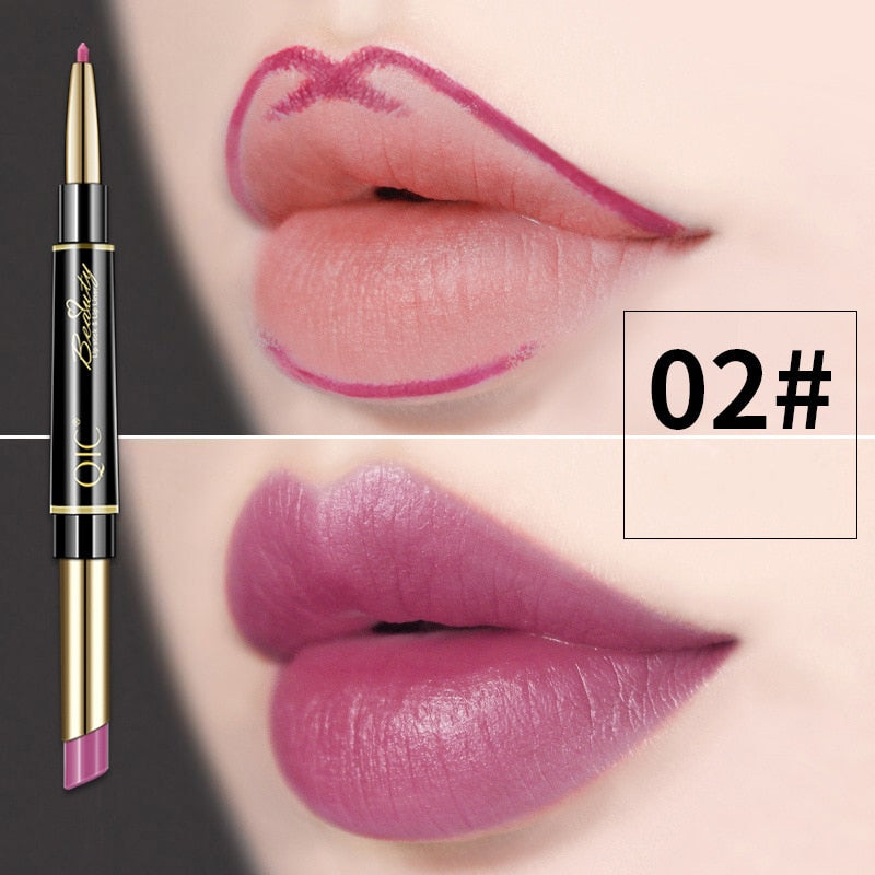 2 IN 1 Lip Liner Waterproof Matte Lipstick