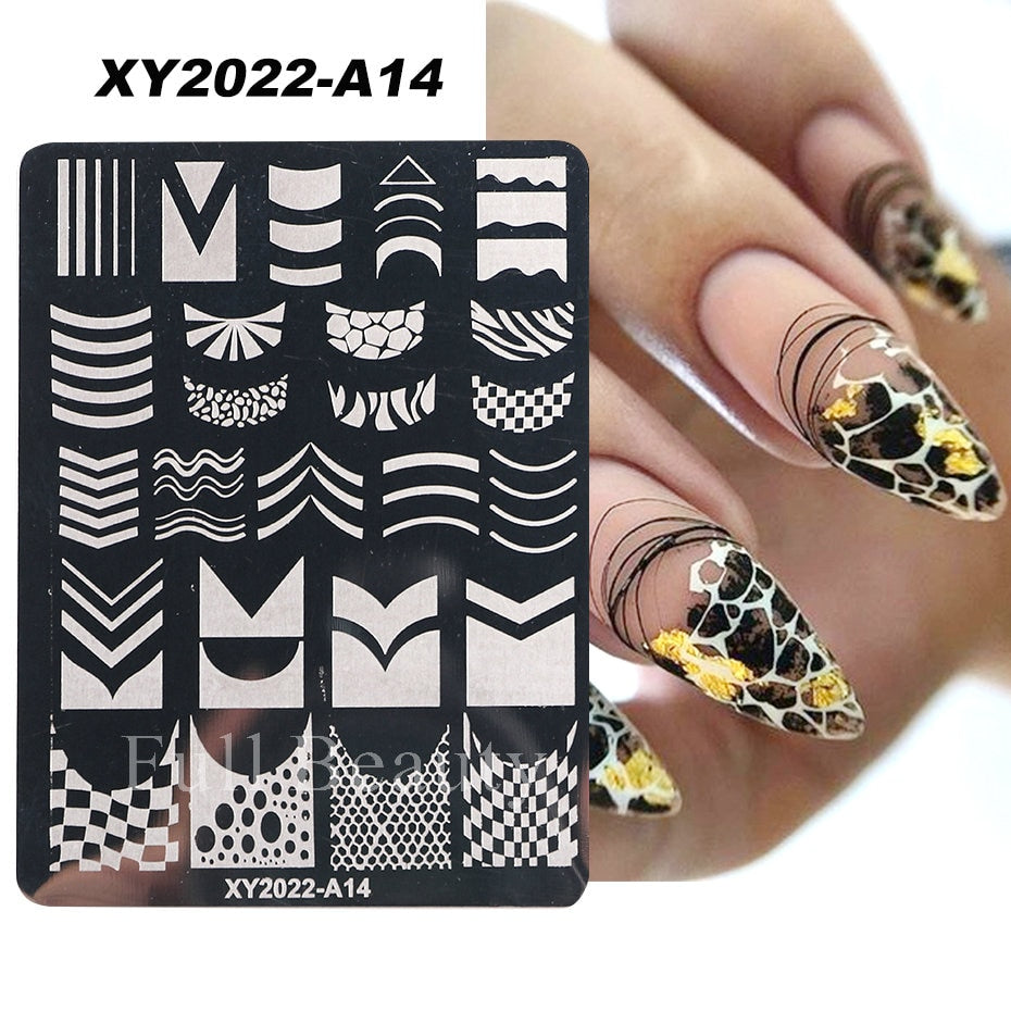 French Art Stamping Wave Flower Love Lace Stamp Nail