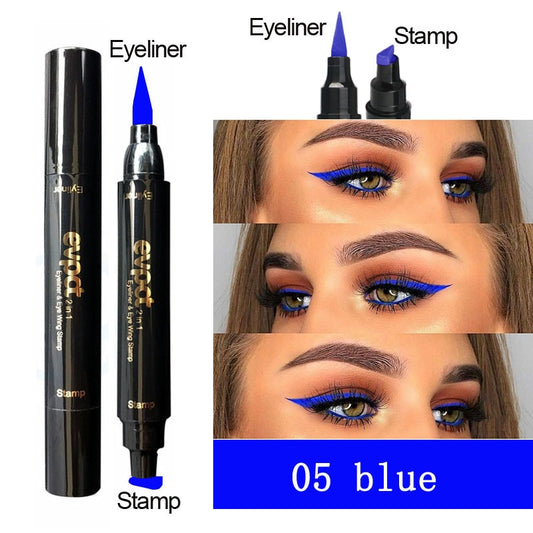 2 In1 Liquid Glitter Eyeliner Stamp Thin  Eyes
