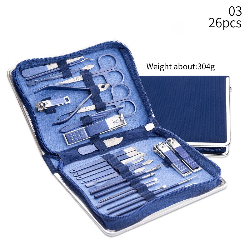 26Pcs/Set Stainless Steel Nail Clipper Pedicure Tool