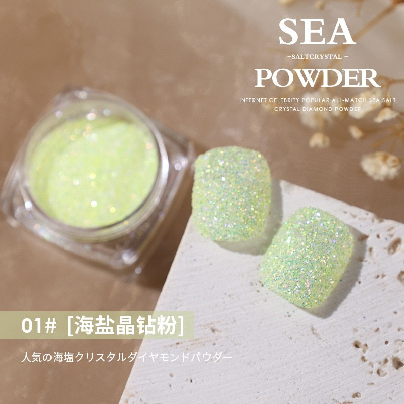 1Jar Crystal Diamond Powder Rainbow Shiny Nail