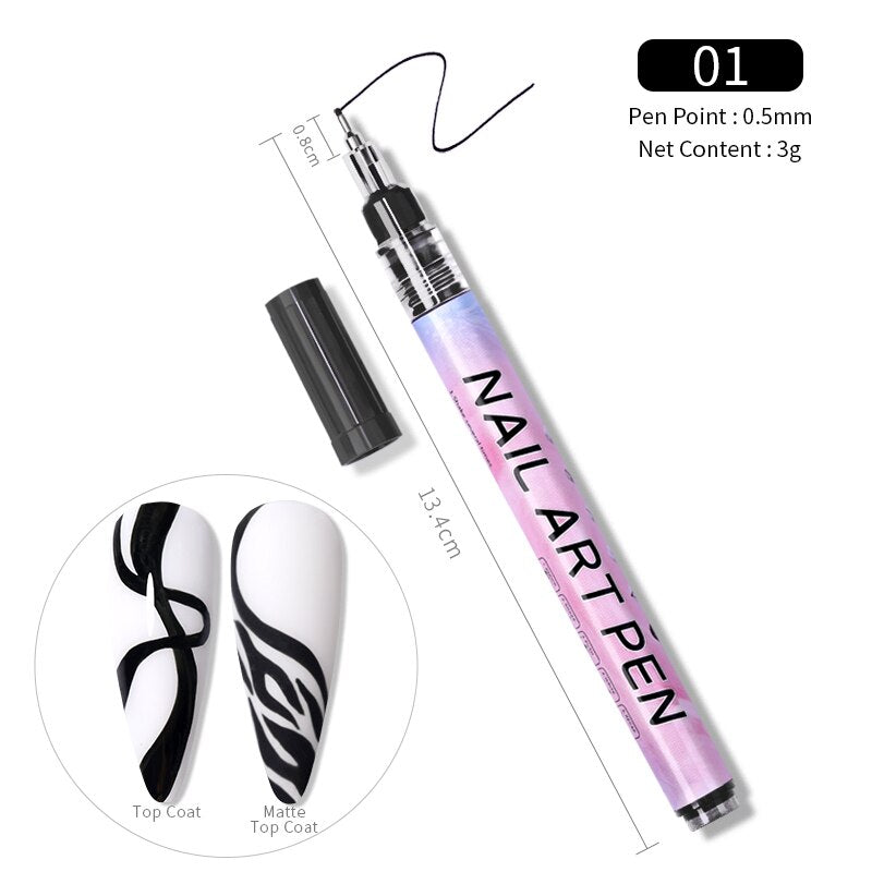 1 Pc Waterproof Nail Art Graffiti Pen