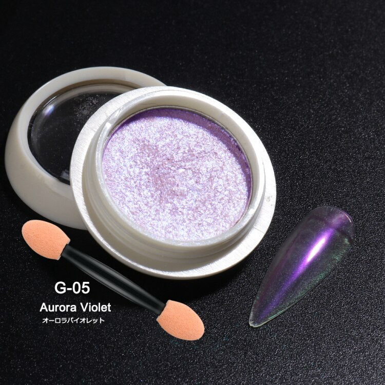 Neon Pigment Yellow Green Orange Rubbing Nail