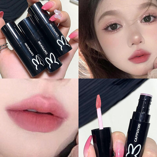 1/3pcs Black Tube Rabbit Matte Pink Brown Lip Gloss