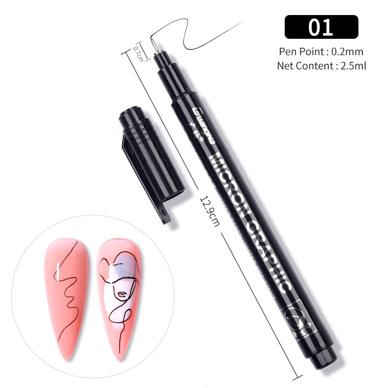 1 Pc Waterproof Nail Art Graffiti Pen