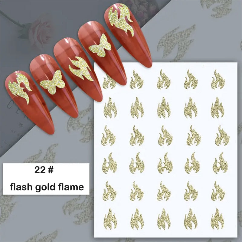 3D Stickers  Lines Holographic Silver Stripe  Nail