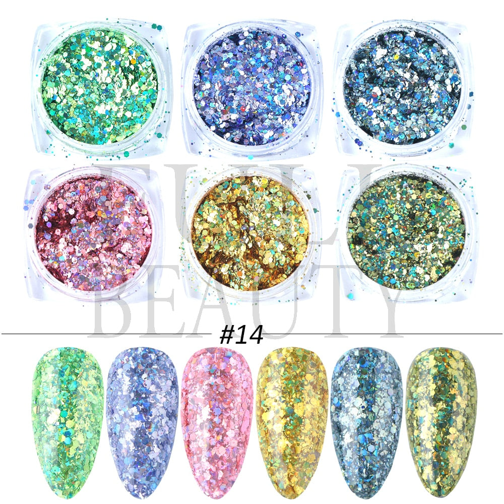 Glitter Sandy Sugar Powder Black White Silver Grainy Shinning Sequins