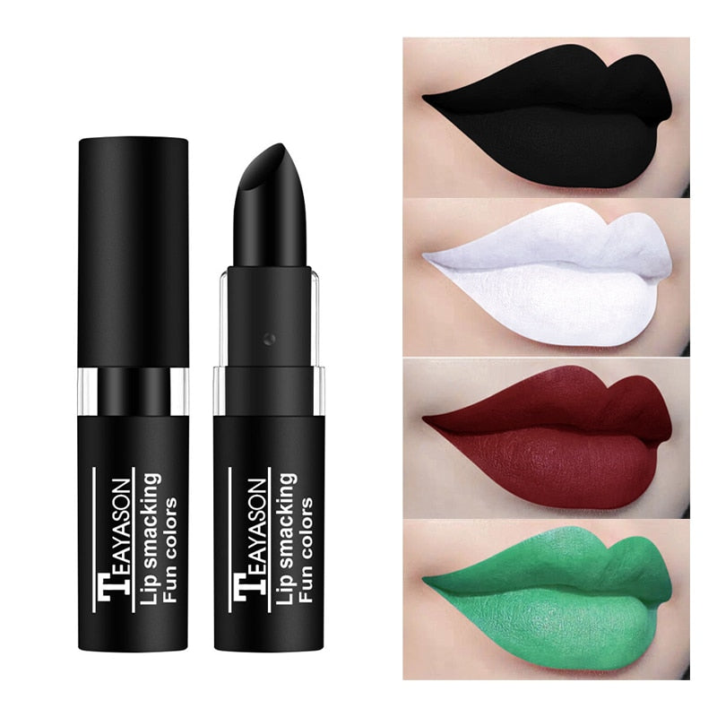 Hot Sale  Velvet Matte Black White Lipstick