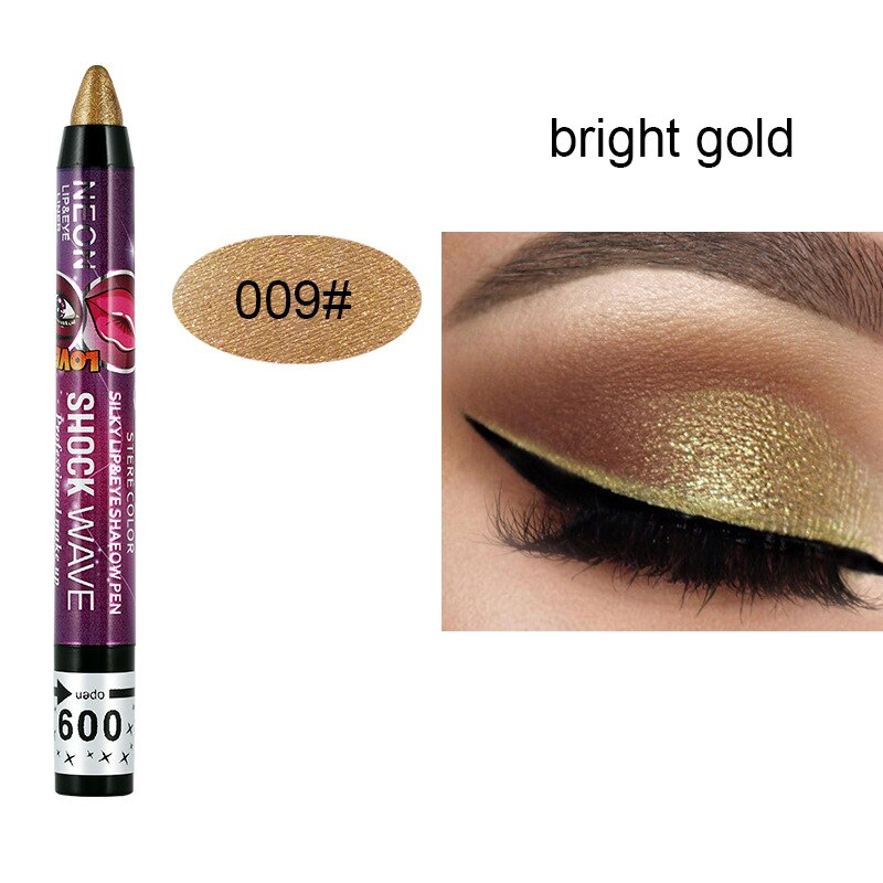 2 In 1 Pearlescent Eyeshadow Lipstick Stick Pencil Waterproof