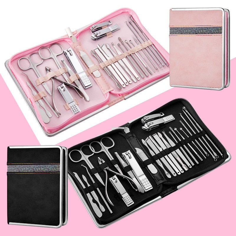 26Pcs/Set Stainless Steel Nail Clipper Pedicure Tool