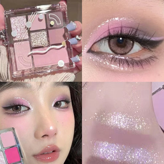 Rose Pink Color Eyeshadow Palette Pearly