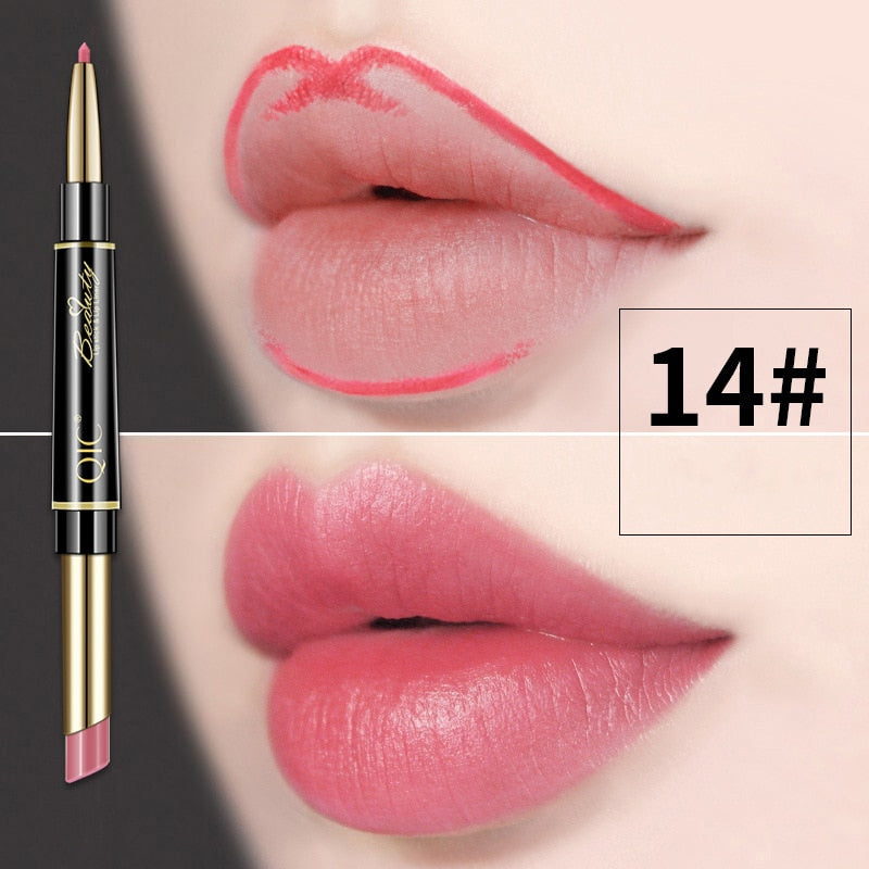 2 IN 1 Lip Liner Waterproof Matte Lipstick