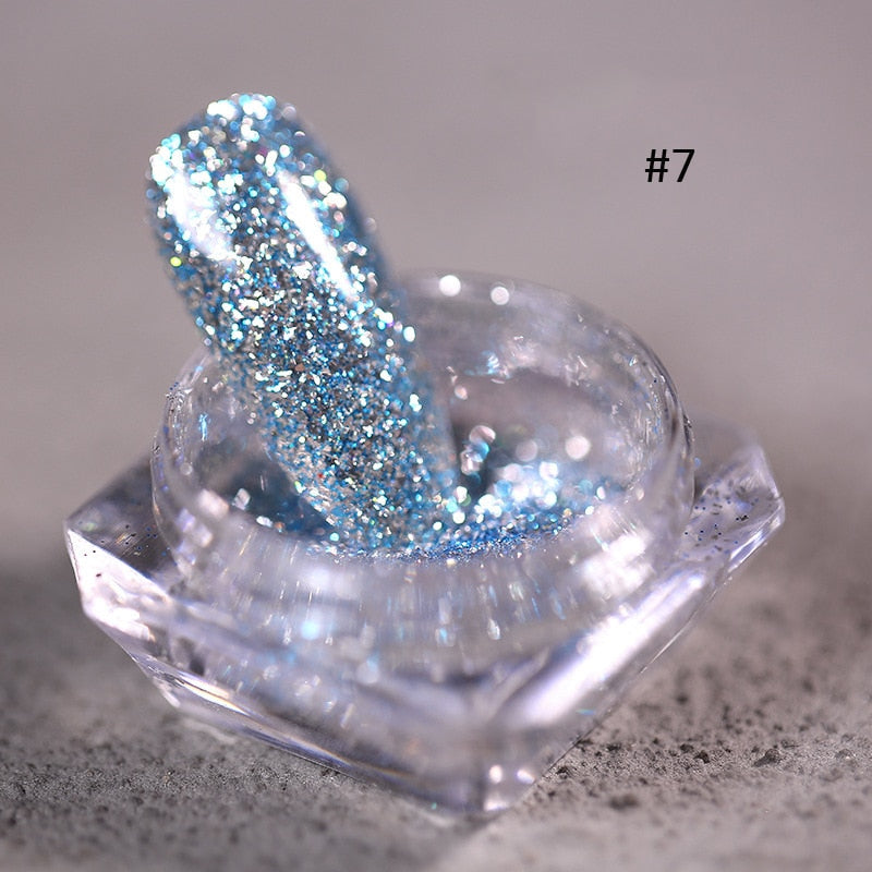 1Jar Crystal Diamond Powder Rainbow Shiny Nail