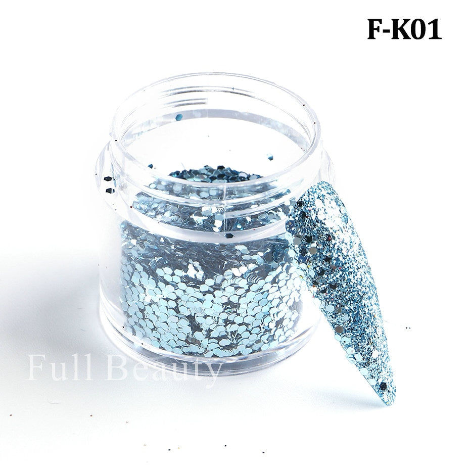 Shiny Glitter Sugar Sand Nails 3D Acrylic Flowers White