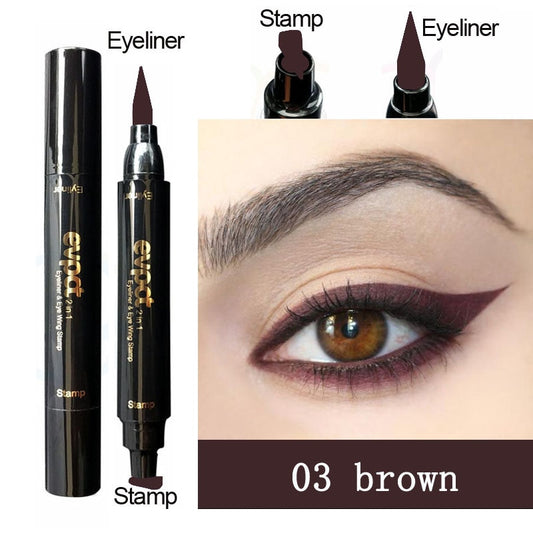 2 In1 Liquid Glitter Eyeliner Stamp Thin  Eyes