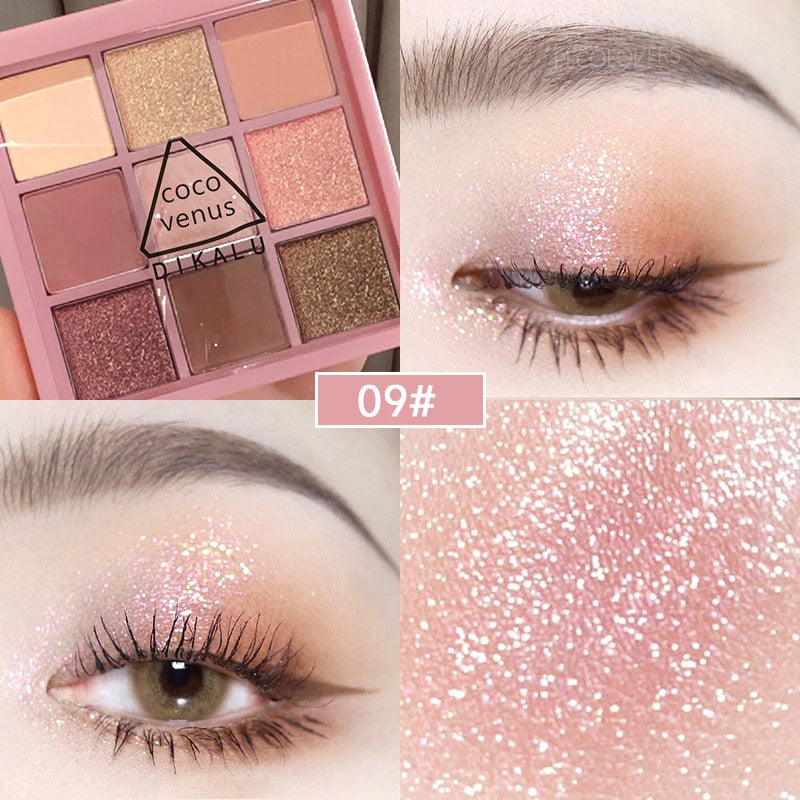 9 Colors Eyeshadow Palette Waterproof Korean Makeup