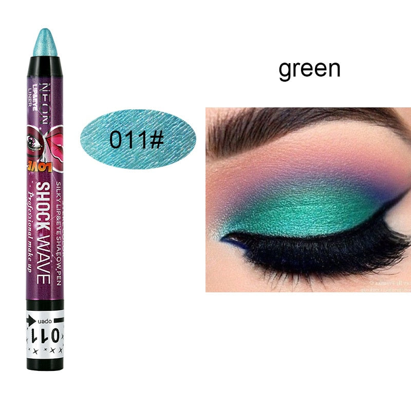 2 In 1 Pearlescent Eyeshadow Lipstick Stick Pencil Waterproof