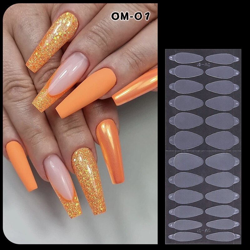 24pcs NEW Silicone Nail Form Extension Tips Sticker