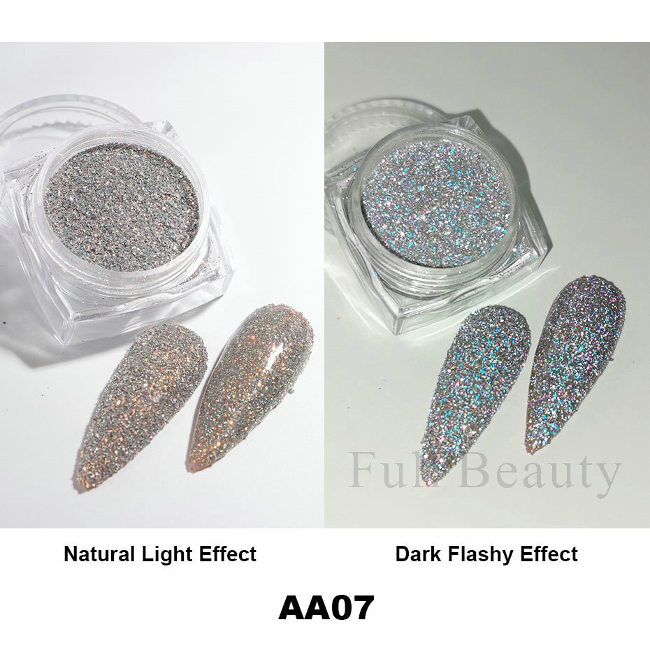 1Box Reflective Powder Sequins Holographic Glitter Nails