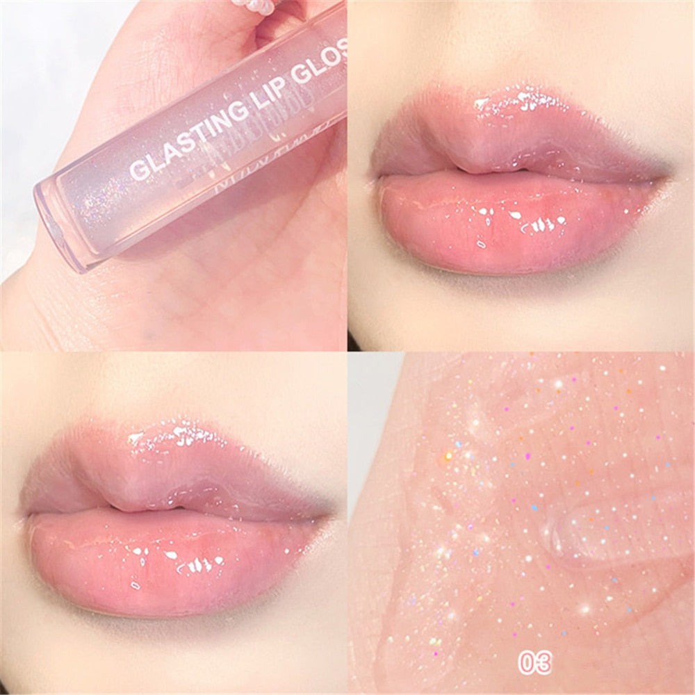 3D Lip Gloss Holographic Lip Plumping Shiny Pearl