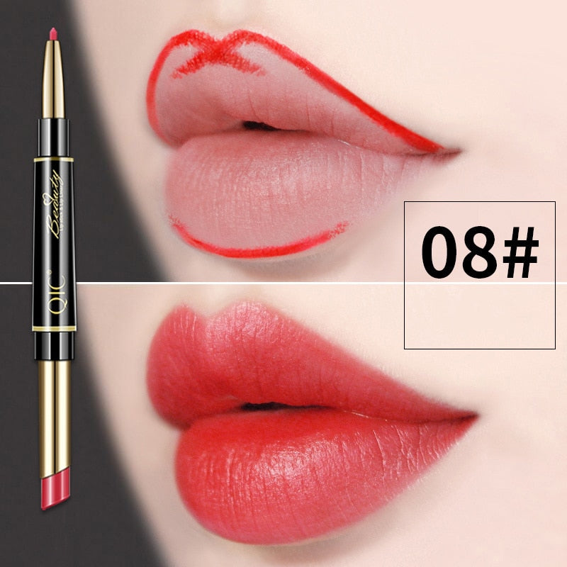 2 IN 1 Lip Liner Waterproof Matte Lipstick