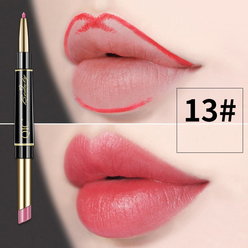 2 IN 1 Lip Liner Waterproof Matte Lipstick