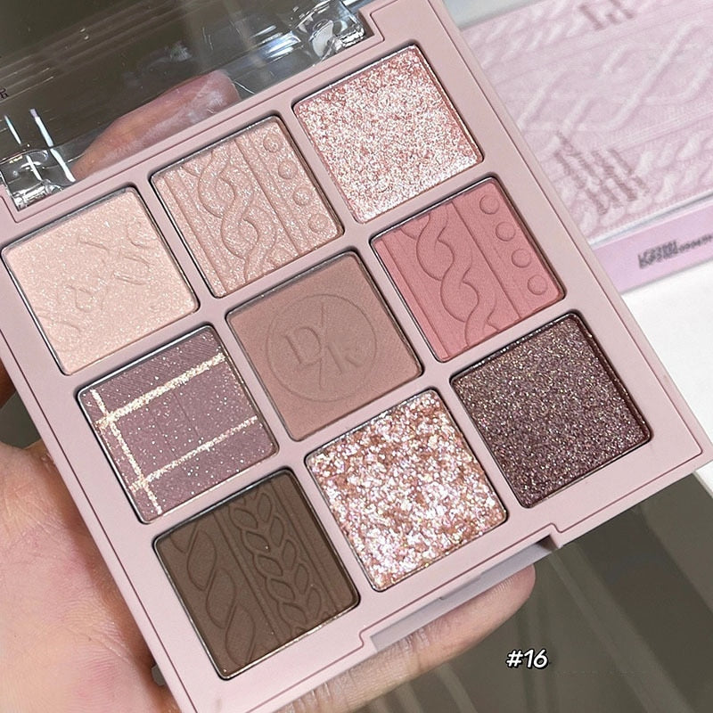 9-Color Eye Shadow Palette Glitter Pearly